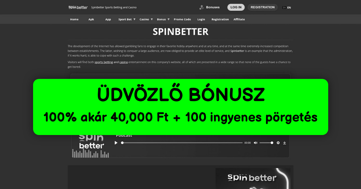 SpinBetter Casino welcome bonus